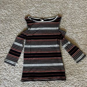 Free People long sleeve “peekaboo” shoulder top